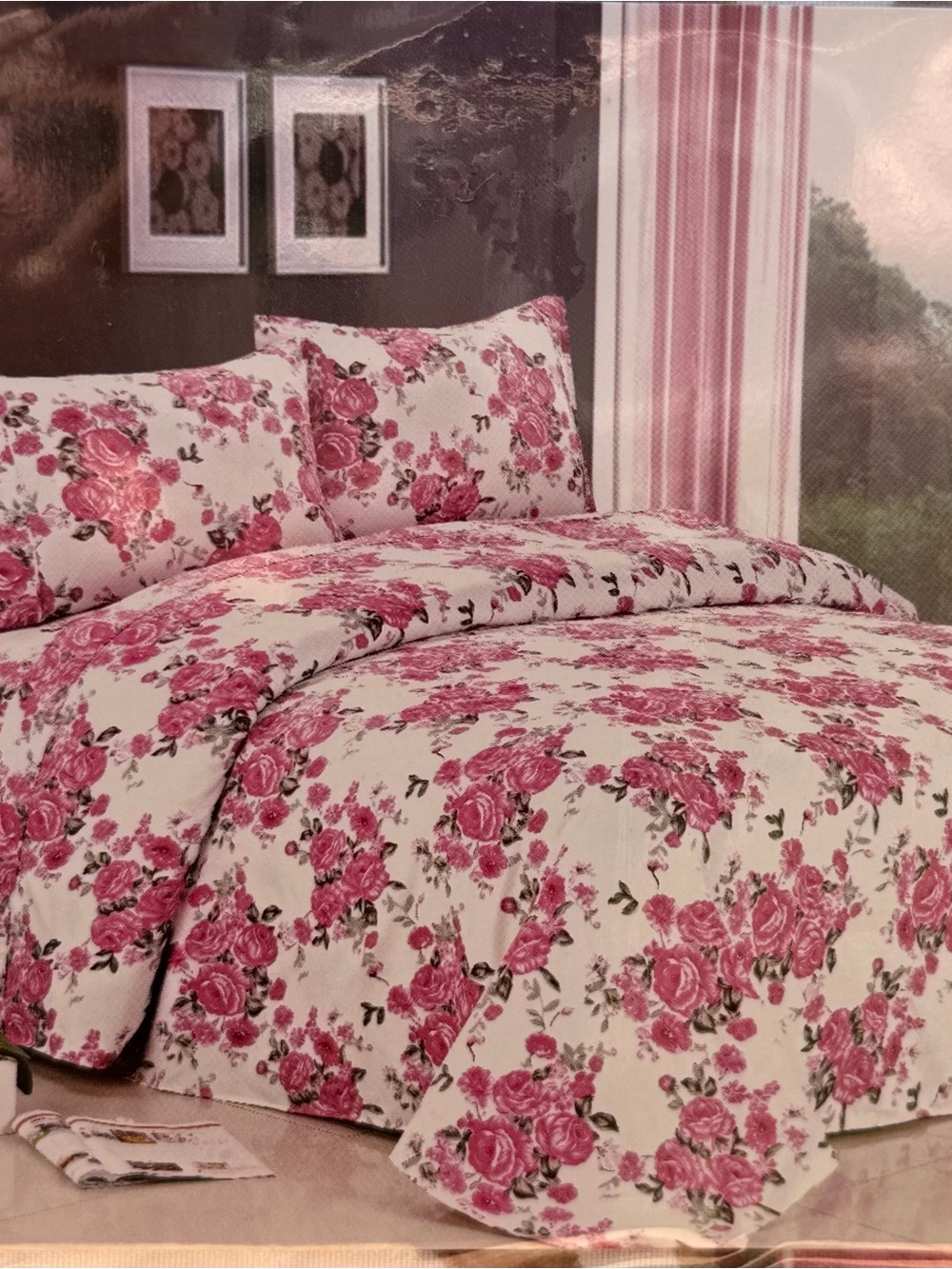 Brand new Queen size bed sheet set 4PCS deep pocket floral  Egyptian comfort #05
